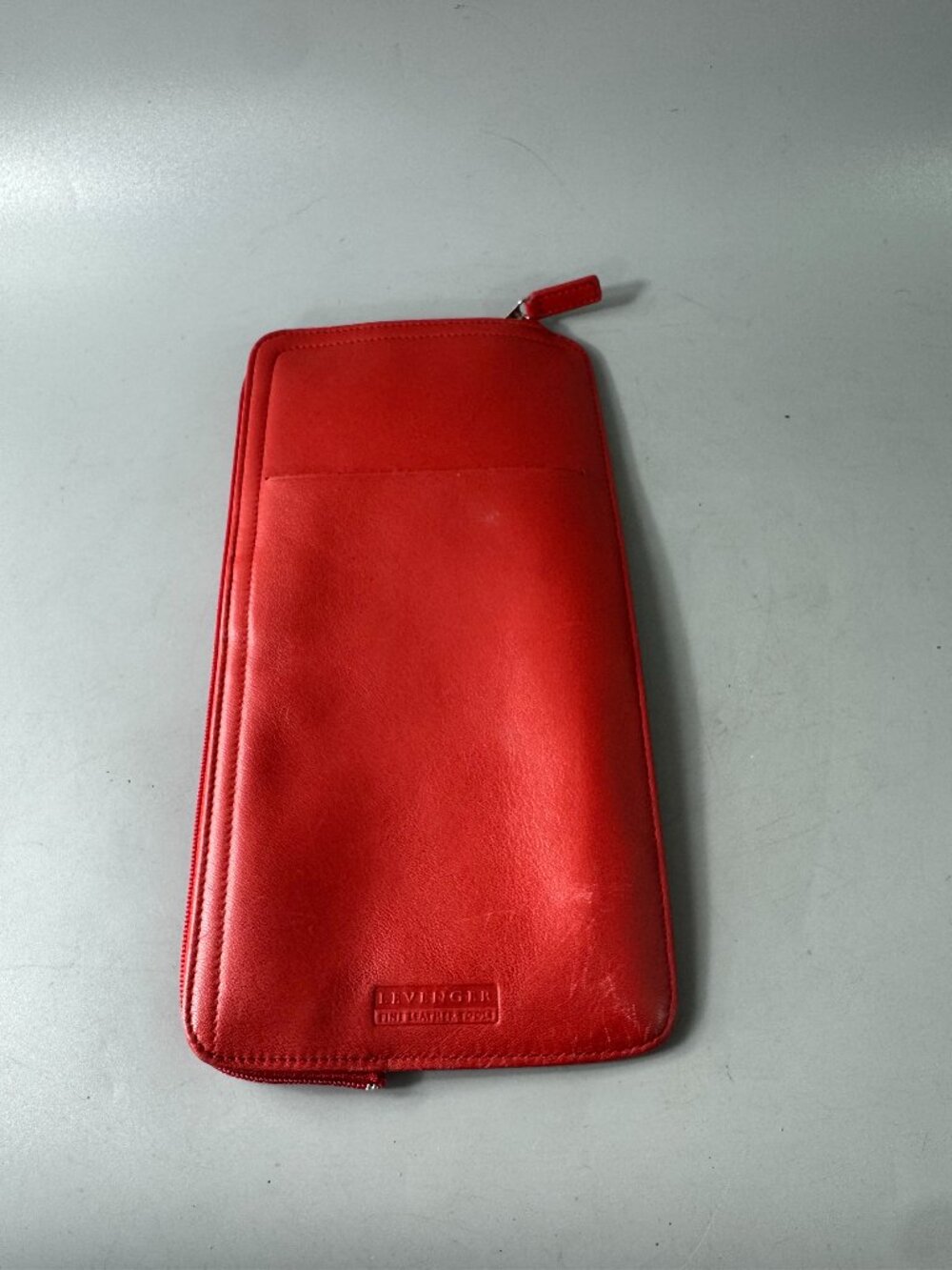 Levenger Red Leather Travel Organizer
